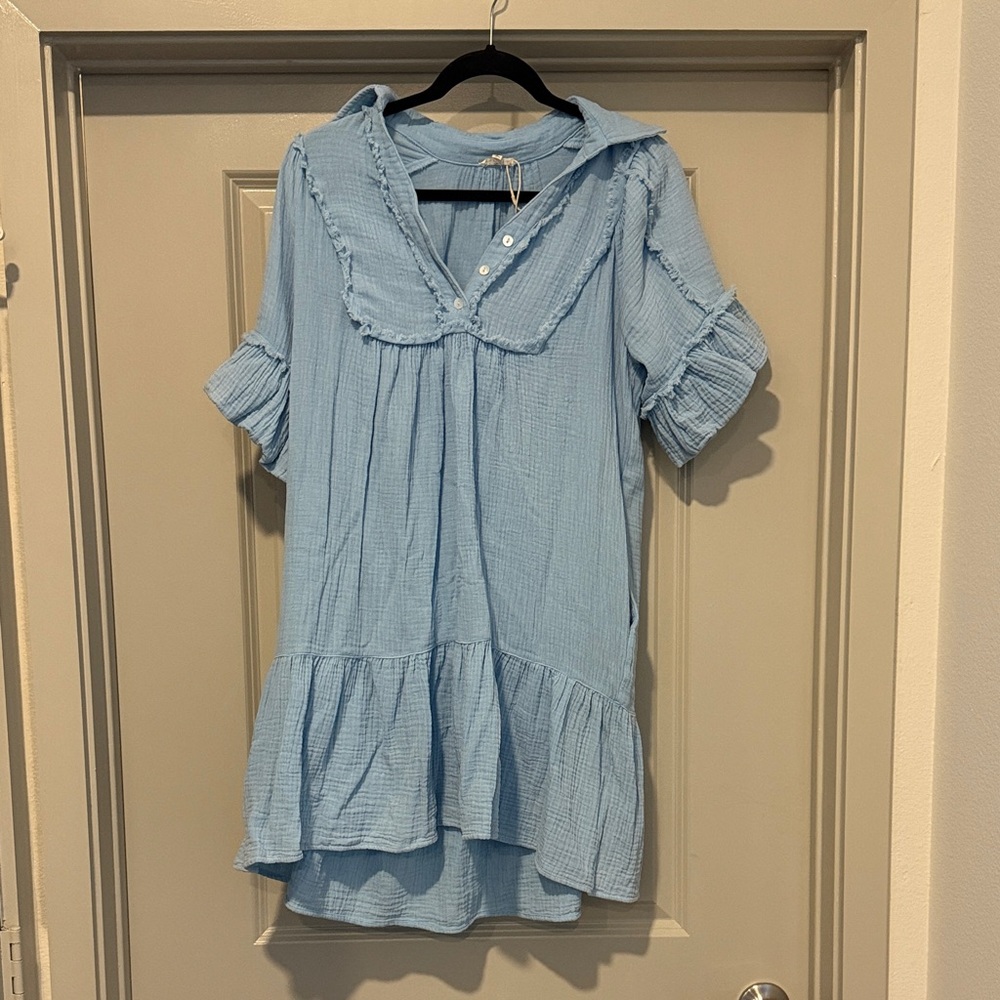 JODIFL Light Blue Ruffle Dress